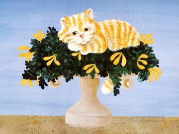 Cat Painting - Donna Masters Kriebel cat on vase